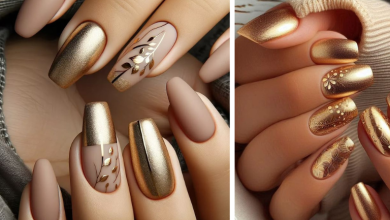 جدیدترین طرحهای ناخن شیک طلایی