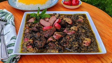 طرز تهیه خورش ریواس بهاری+ نکات جا افتادن