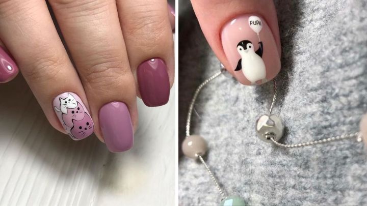 طراحی‌های ساده و شیک حیوانات روی ناخن