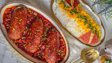 طرز تهیه کباب ترش با مغز بادمجان