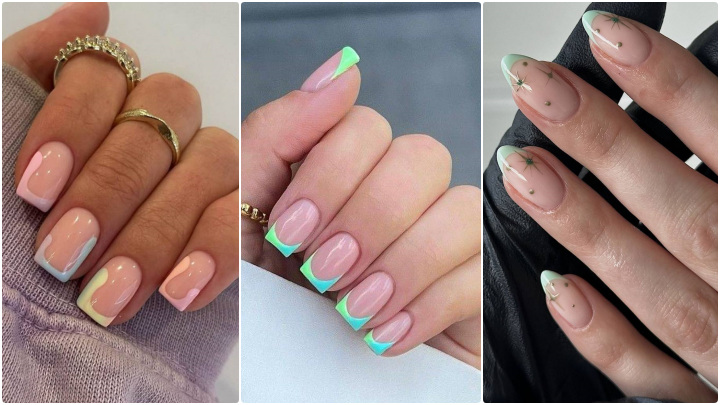 طرح‌های متالیک و براق فرنچ برای بهار