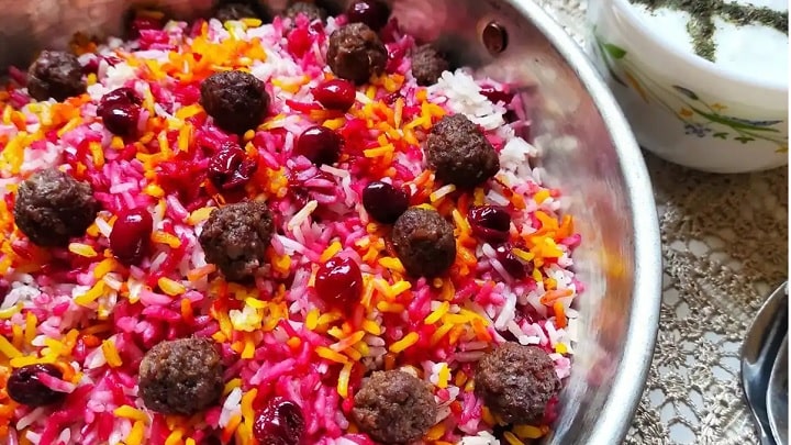 رسپی آلبالو پلو مجلسی