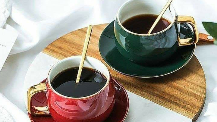 فنجان و نعلبکی مدرن رنگی رنگی