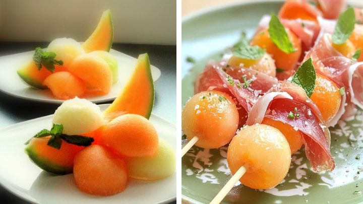طراحی مینیمال و لوکس در تزیین میوه با استفاده از طالبی 