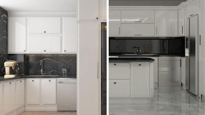 تجمل و زیبایی در قاب کابینت‌های چوبی سفید