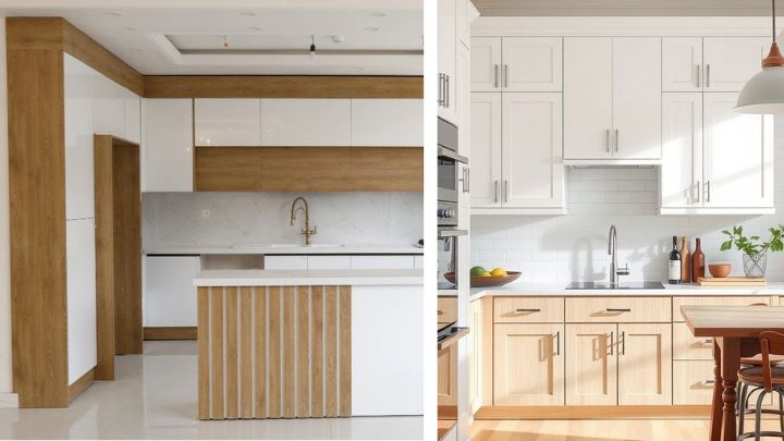 تعریفی تازه از زیبایی با کابینت کلاسیک سفید چوبی 