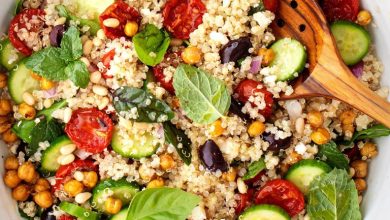 طرز تهیه سالاد مدیترانهای با کینوا+ سس مخصوص