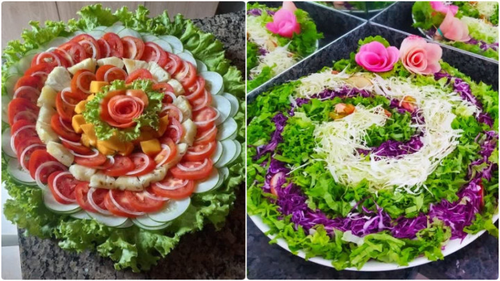 تزئین سالاد کاهو با میوه