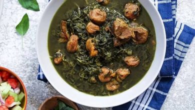 طرز تهیه خورشت آلو اسفناج مجلسی+ نکات جا افتادن آن