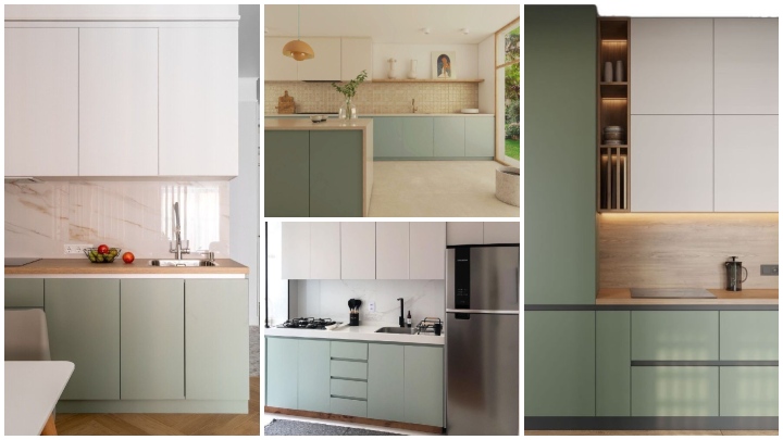 کابینت سبز ماچا برای آشپزخانه‌های مینیمال؛ ترند 2025