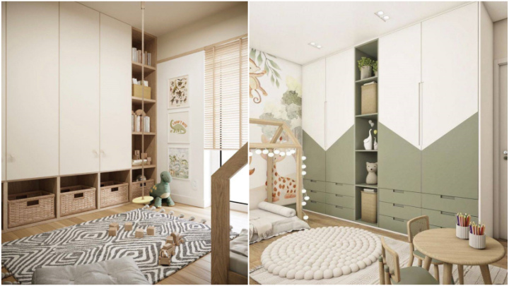 کمد دیواری رنگی مناسب اتاق خواب کودک