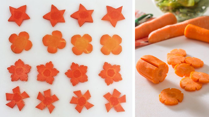 تزئین هویج با قالب‌های متنوع