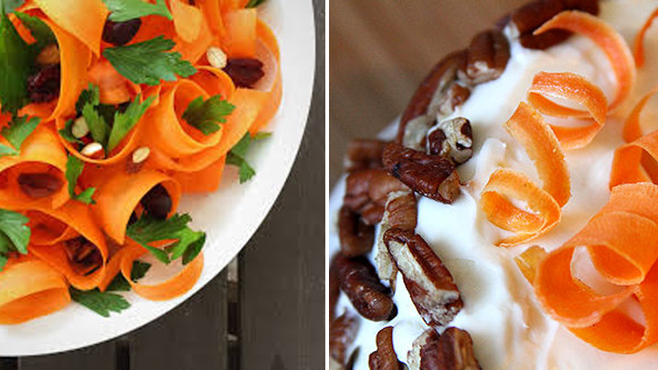 استفاده از برش‌های نازک هویج برای تزئین‌های متفاوت