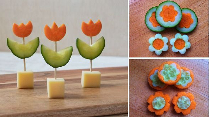 تزئین هویج با قالب