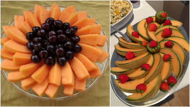 راهنمای کامل و مرحله‌به‌مرحله برش حرفه‌ای طالبی و ملون برای پذیرایی شیک