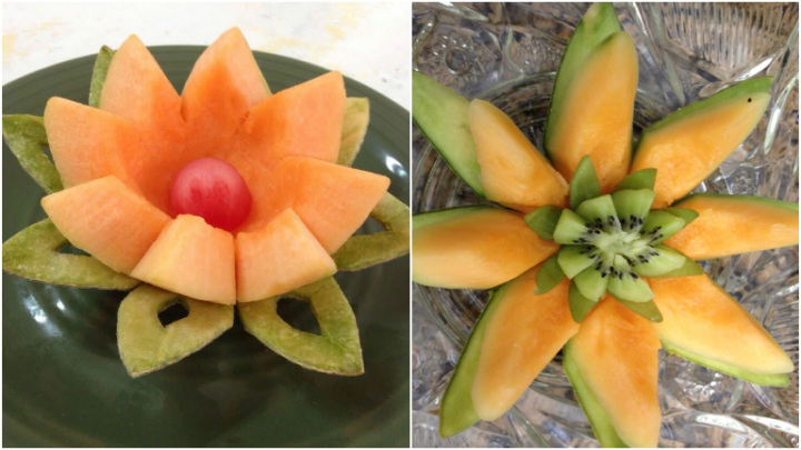 آموزش گام‌به‌گام آماده‌سازی طالبی و ملون برای سرو در مجالس رسمی