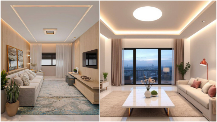 انواع مدل‌های سقف کاذب مناسب برای پذیرایی منزل؛ مینیمال و مدرن