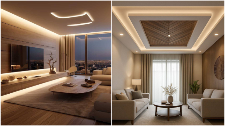 انواع مدل‌های سقف کاذب مناسب برای پذیرایی منزل؛ مینیمال و مدرن
