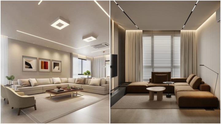 انواع مدل‌های سقف کاذب مناسب برای پذیرایی منزل؛ ساده و مینیمال