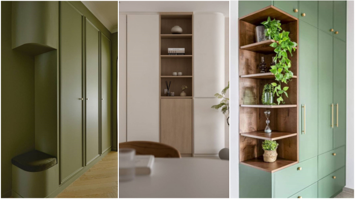 کمد دیواری رنگی مناسب سالن پذیرایی