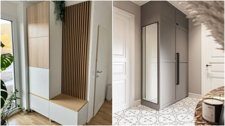 کمد دیواری کاربردی و کوچک برای راهروی ورودی خانه