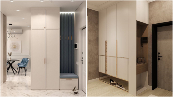 کمد دیواری کاربردی و بزرگ برای راهروی ورودی خانه