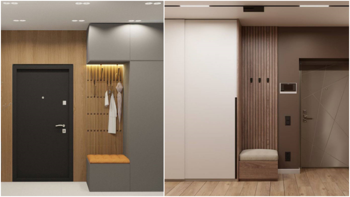 کمد دیواری بزرگ و ساده مناسب راهروی ورودی خانه