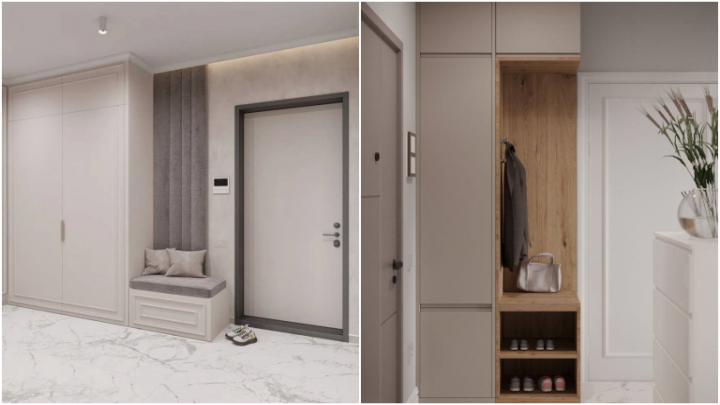 کمد دیواری رنگ نود مناسب راهروی ورودی خانه