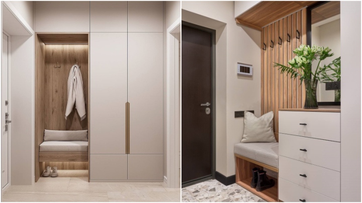 کمد دیواری با نشیمن مناسب راهروی ورودی خانه