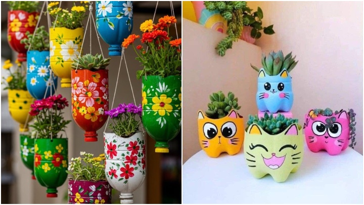 ساخت انواع گلدان تزیینی با استفاده مجدد از بطریهای پلاستیکی ساخت انواع گلدان تزیینی با استفاده مجدد از بطریهای پلاستیکی