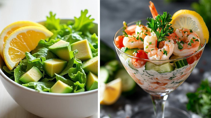 تزئین سالاد با هلالهای لیمو تزئین سالاد با هلالهای لیمو