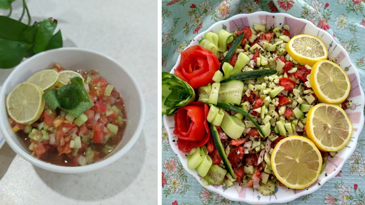 حلقه لیمو روی سالاد حلقه لیمو روی سالاد