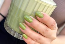 طراحی ناخن سبز ماچا