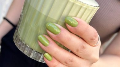 طراحی ناخن سبز ماچا