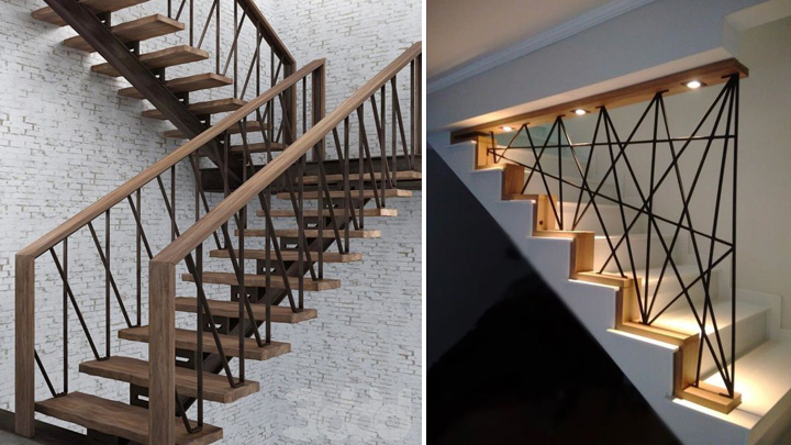 نرده راه پله چوبی و فلزی؛ با طرحهای خلاقانه نرده راه پله چوبی و فلزی؛ با طرحهای خلاقانه