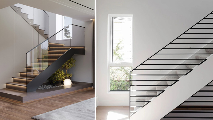 انواع نرده راه پله چوبی و فلزی؛ مدرن و مینیمال انواع نرده راه پله چوبی و فلزی؛ مدرن و مینیمال