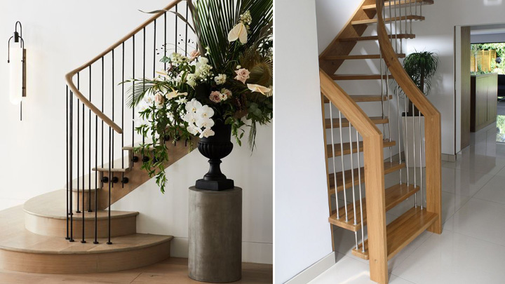 انواع نرده راه پله چوبی؛ مدرن و مینیمال انواع نرده راه پله چوبی؛ مدرن و مینیمال