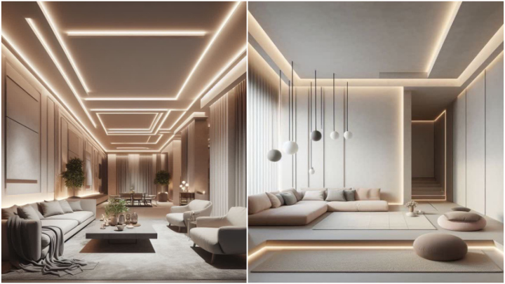 انواع مختلف طرح‌های کناف سقف پذیرایی؛ ساده و مینیمال