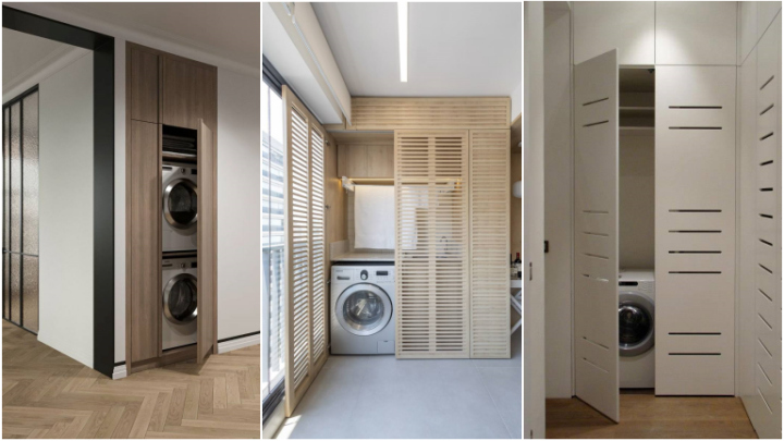 کمد دیواری مناسب برای پنهان کردن ماشین لباسشویی