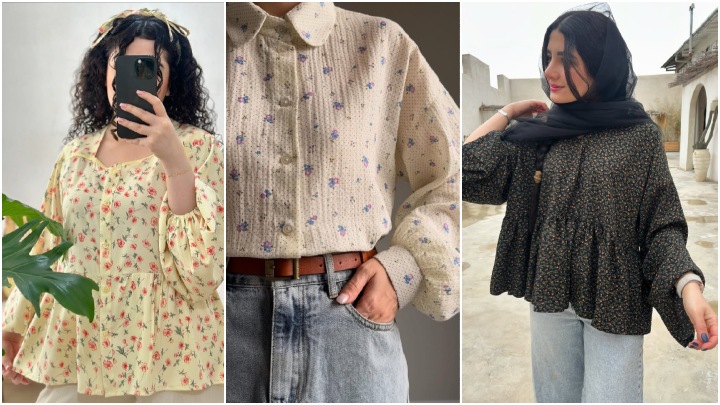 شومیز زنانه نخی با گل‌های تابستانی؛ خنک و خوش‌پوش 