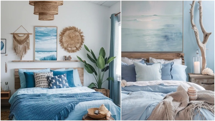 ایده‌های لوکس برای دکوراسیون اتاق خواب با رنگ آبی اقیانوسی
