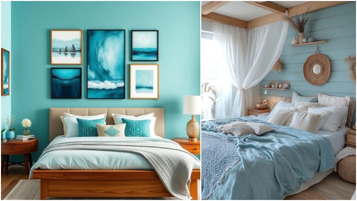 طراحی اتاق خواب با رنگ آبی اقیانوسی؛ آرامش و شکوه در کنار هم