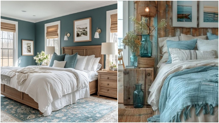 رنگ آبی اقیانوسی؛ انتخابی بی‌نظیر برای اتاق خواب مدرن