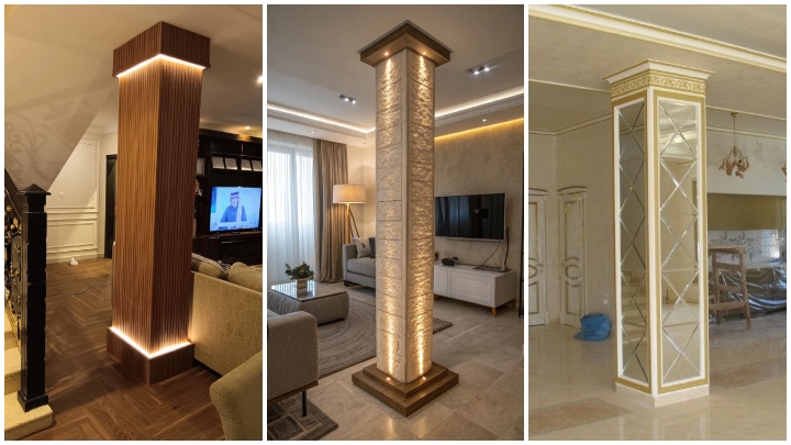 طراحی ستونهای خانه با پوشش آینهای؛ مناسب آپارتمانهای کوچک طراحی ستونهای خانه با پوشش آینهای؛ مناسب آپارتمانهای کوچک