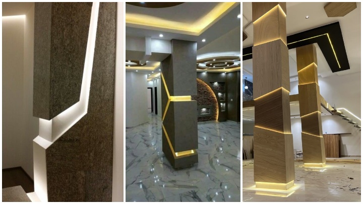 طراحی ستونهای خانه با نورپردازی مخفی؛ مدرن و مینیمال طراحی ستونهای خانه با نورپردازی مخفی؛ مدرن و مینیمال