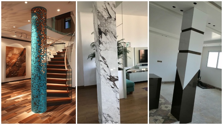 طراحی ستونهای خانه با پوشش سنگی یا آجری طراحی ستونهای خانه با پوشش سنگی یا آجری