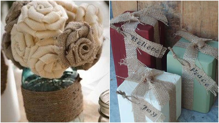 ایدههای ساخت وسایل دکوری با گونی برنج ایدههای ساخت وسایل دکوری با گونی برنج