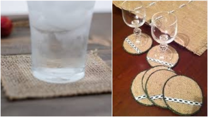 ساخت زیرلیوانی و زیرقابلمهای با گونی برنج ساخت زیرلیوانی و زیرقابلمهای با گونی برنج