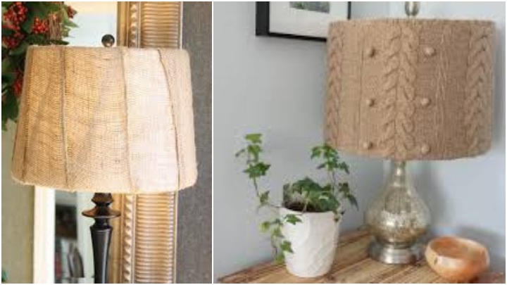 ساخت پوشش آباژور با گونی برنج ساخت پوشش آباژور با گونی برنج