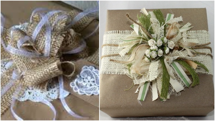 بستهبندی هدیه با گونی؛ ایدههای خلاقانه برای ساخت وسایل دکوری با گونی برنج بستهبندی هدیه با گونی؛ ایدههای خلاقانه برای ساخت وسایل دکوری با گونی برنج